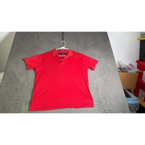 VTG Ralph Lauren Polo Sport Shirt Red Short Sleeve‎ Casual Classic Fit Mens LG